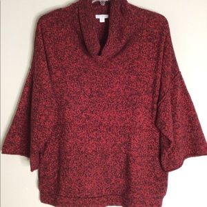 Pure Jill Kimono Cropped Knit Sweater XS Cotton Cashmere Blend Cowl Neck Pocket